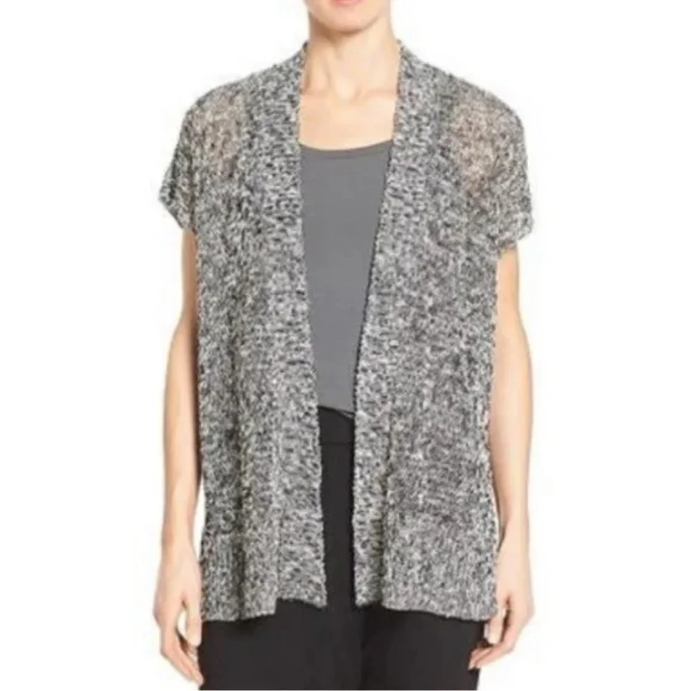 NWT Eileen Fisher Organic Linen Cotton Grain Twist Cardigan